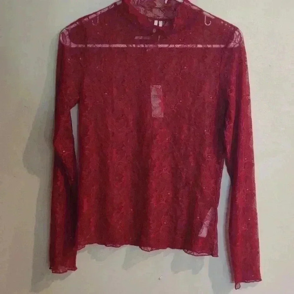 NWT Women's Anthropologie red lace top size small - Picture 1 of 5